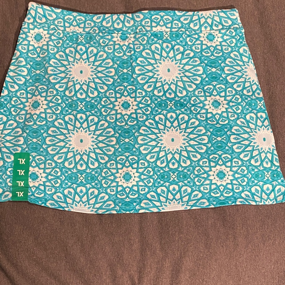 Tranquility by Colorado Clothing Teal and White Mini Skort.